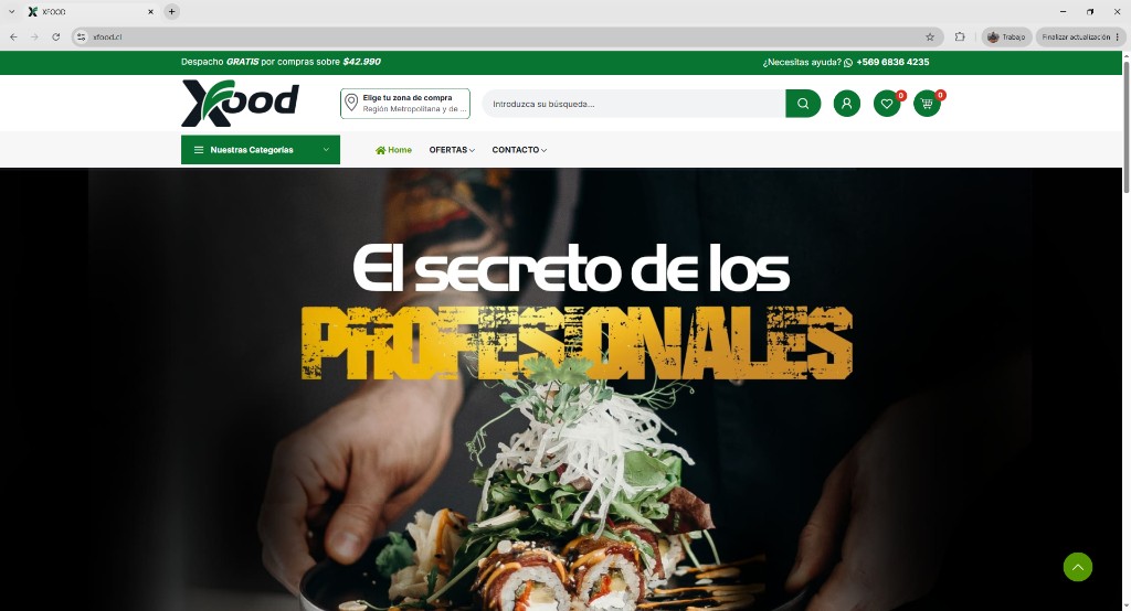 E-commerce Xfood.cl — insumos gastronómicos